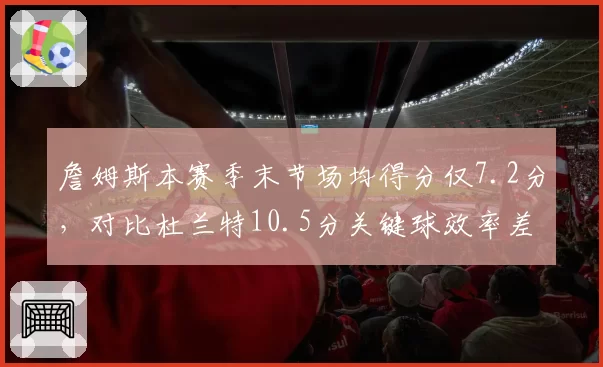 詹姆斯本赛季末节场均得分仅7.2分，对比杜兰特10.5分关键球效率差距明显
